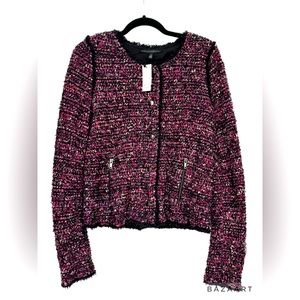 Women’s Tweed Sweater Blazer Cardigan Jacket Coat Size M NWT